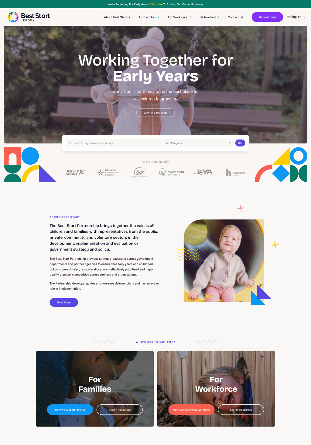 Best Start Jersey homepage for early childhood development.